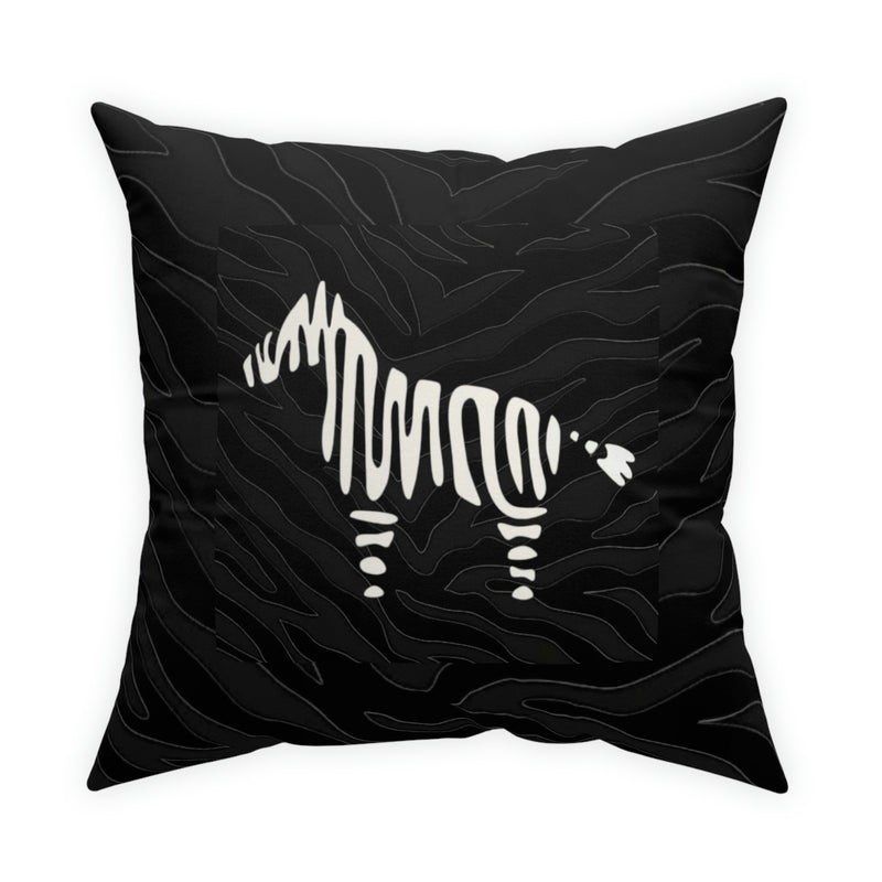 The Zebra Black Zebra Print Broadcloth Pillow