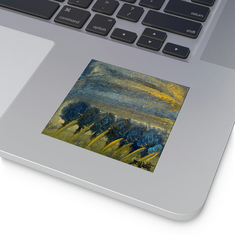 “Bluebonnets in the Storm” Square Vinyl Stickers