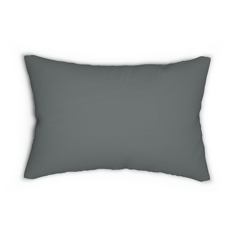 “Love you more” Dark Gray Spun Polyester Lumbar Pillow