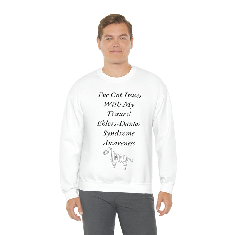 I’ve Got Issues With my Tissues- Ehlers-Danlos Awareness Unisex Heavy Blend™ Crewneck Sweatshirt