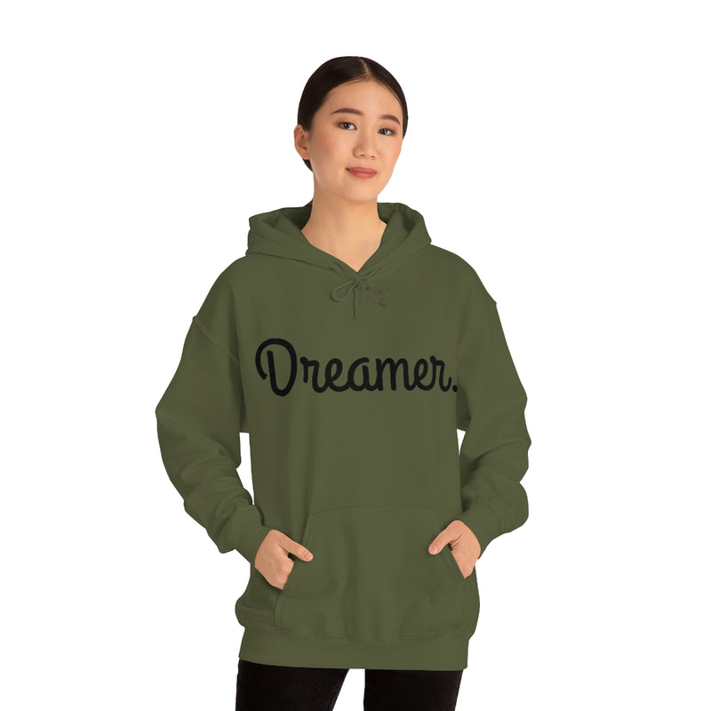 Dreamer. Black lettering Unisex Heavy Blend™ Hooded Sweatshirt