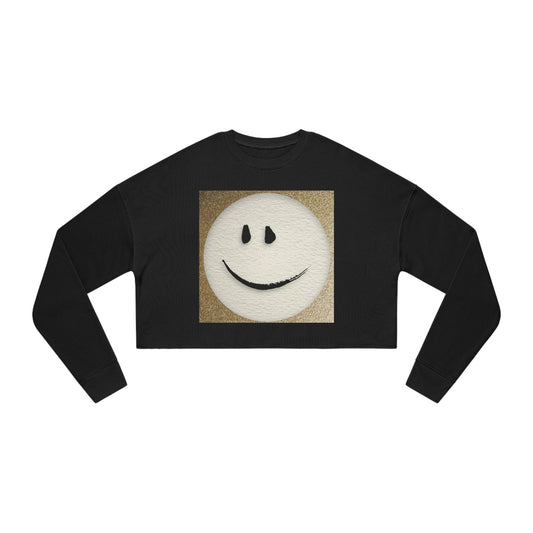 “Gold Smiley” Cropped Sweatshirt