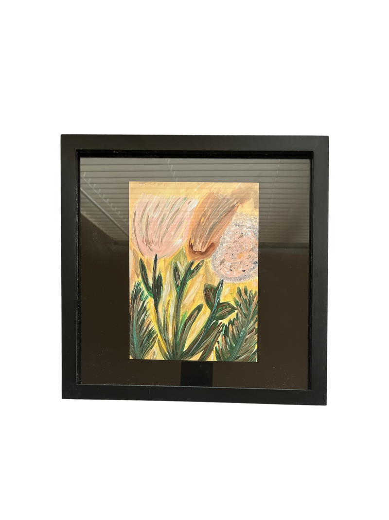 “The Flowers In The Breeze” Framed Satin Poster