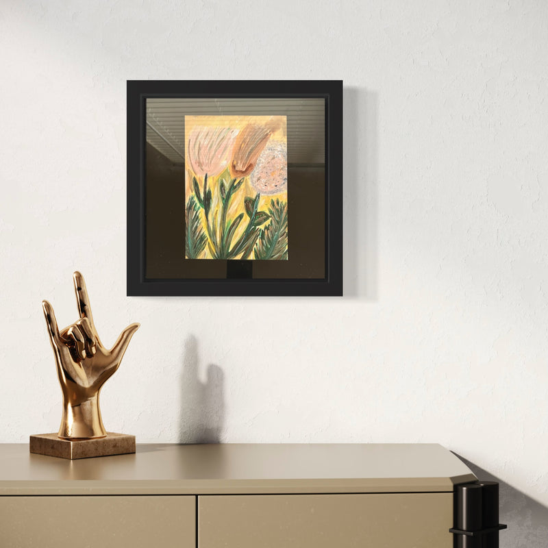 “The Flowers In The Breeze” Framed Satin Poster