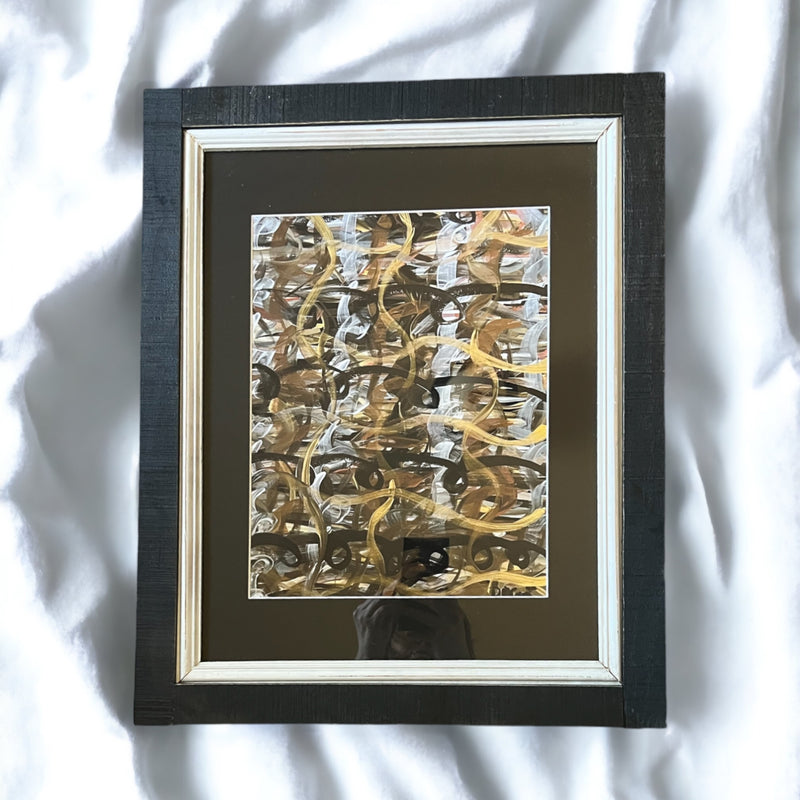 “Metallic Loops” 11”x14”Poster Matted and Framed to 18.5”x22.5”