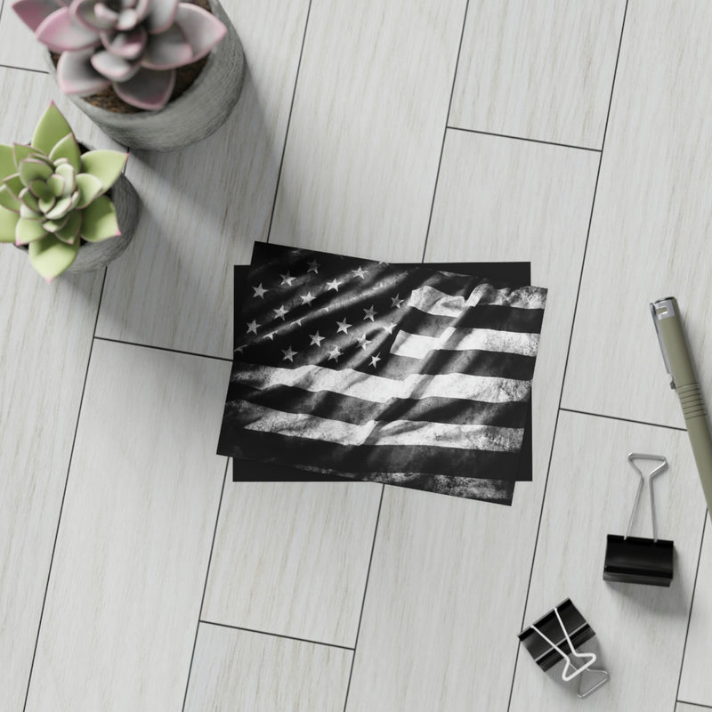 Black and White American Flag Greeting Card Bundles (envelopes not included)