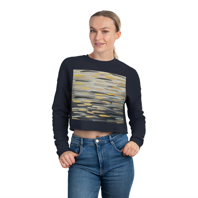 “Zebra Brushstrokes”   Women's Cropped Sweatshirt