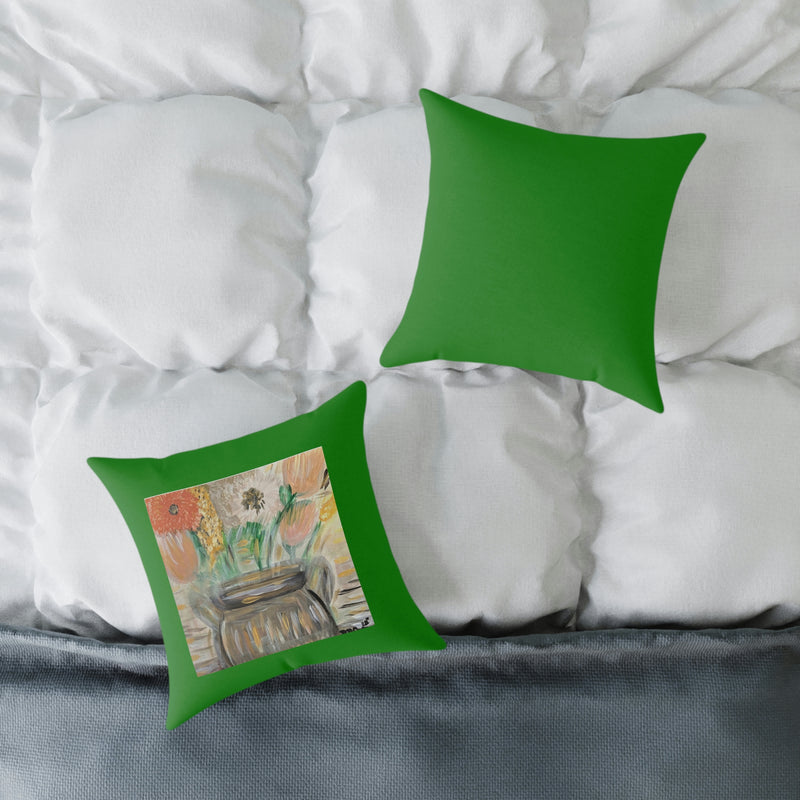 The Greg in India Green Spun Polyester Pillow