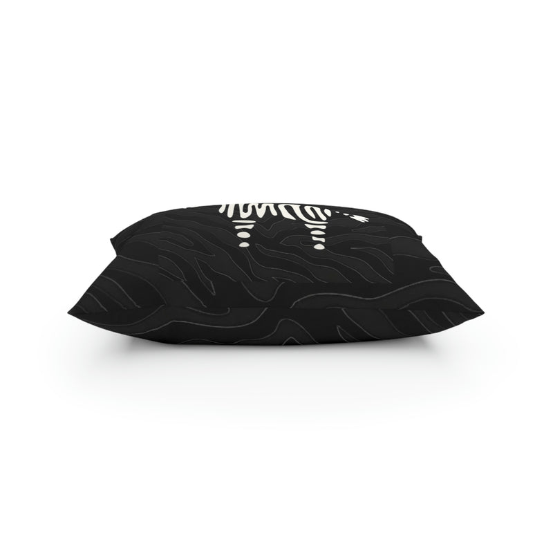 Le zèbre Oreiller en drap fin noir à imprimé zèbre