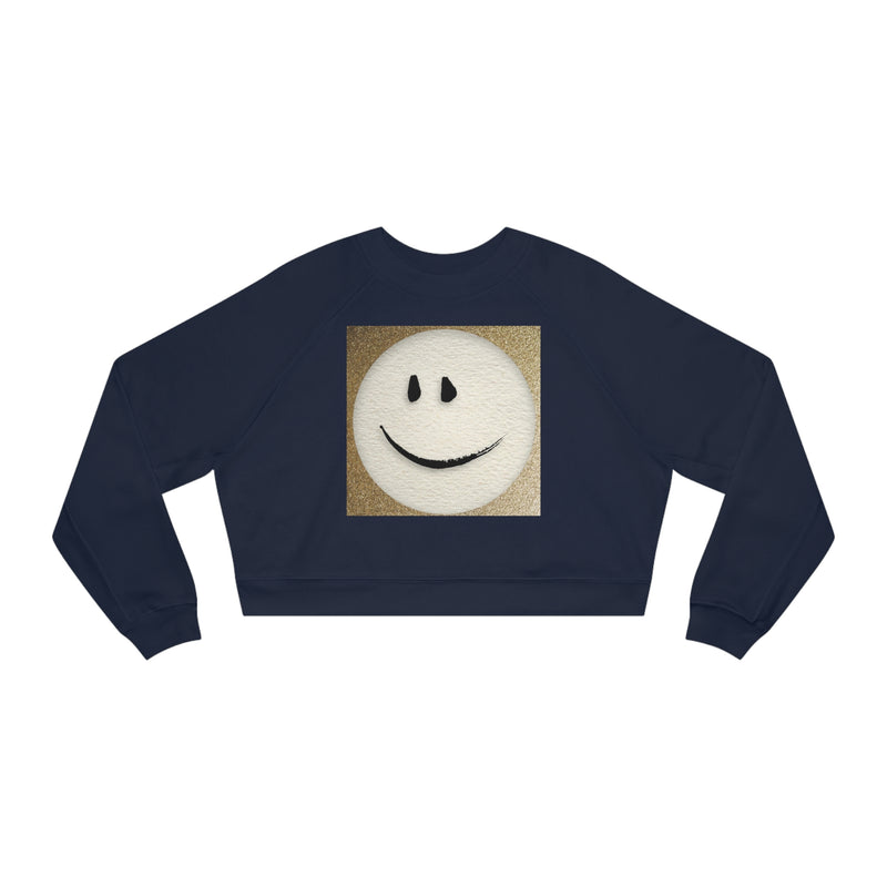 Pull court en molleton pour femme "Gold Smiley"