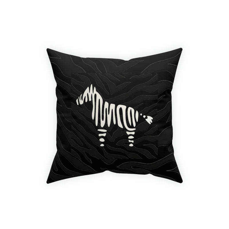The Zebra Black Zebra Print Broadcloth Pillow