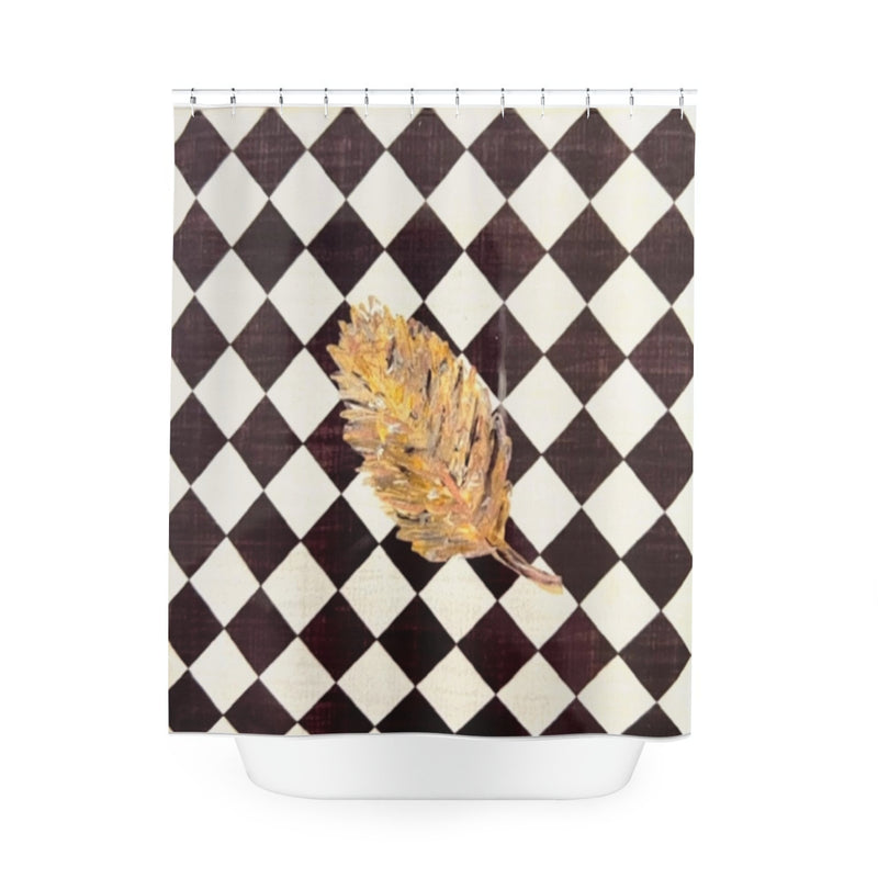 The Golden Leaf Diamond Polyester Shower Curtain