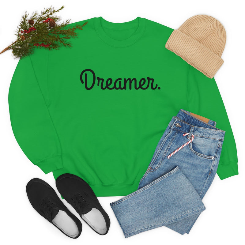 Dreamer. Black lettering Unisex Heavy Blend™ Crewneck Sweatshirt