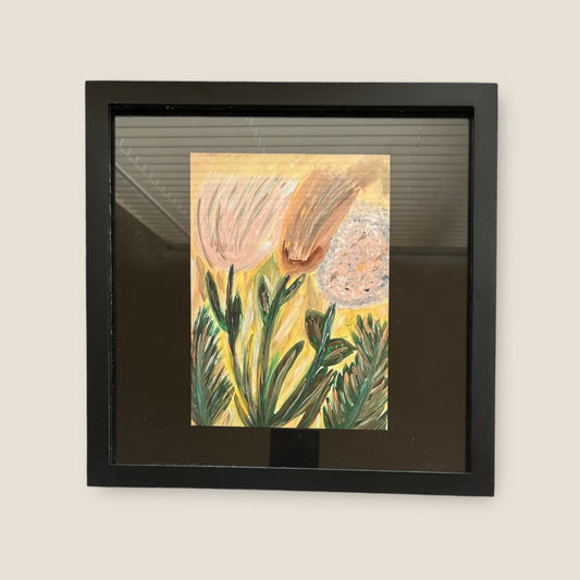 “The Flowers In The Breeze” Framed Satin Poster