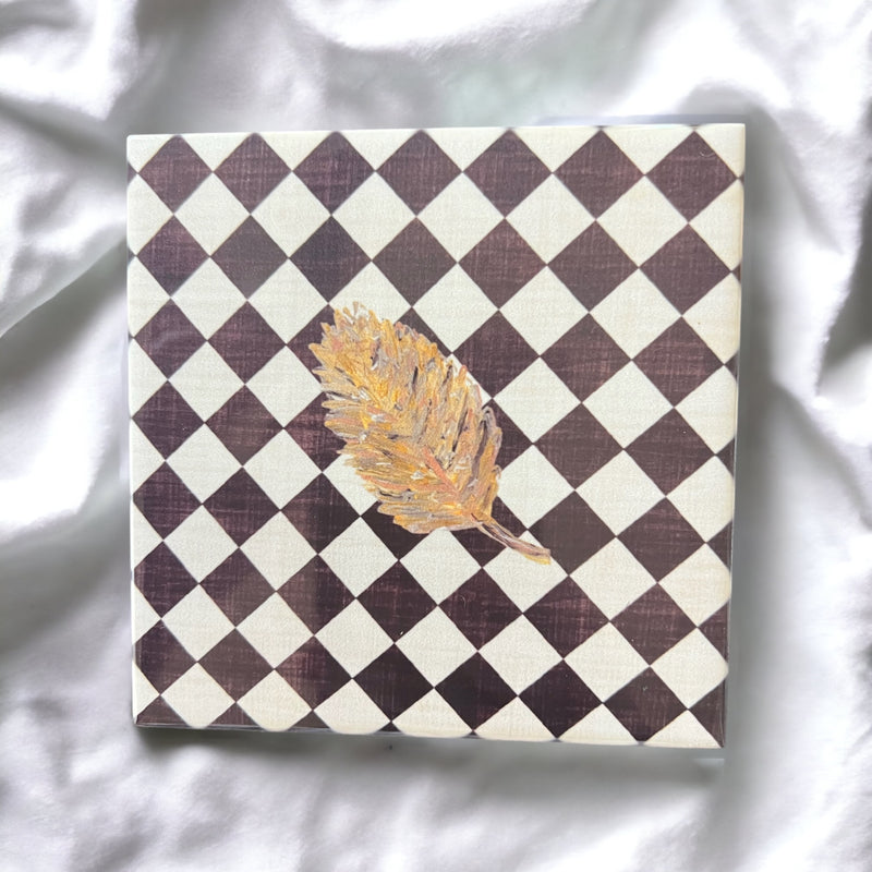 "The Golden Leaf" Diamond Ceramic Tiles- 4.25"x4.25" and 6"x6" Options