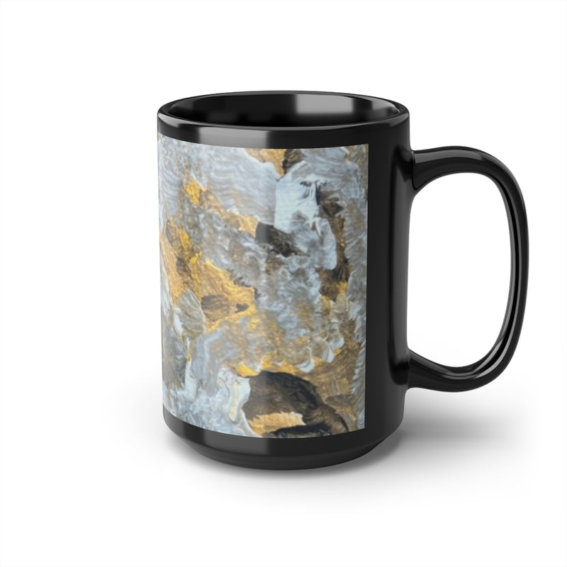 "Strength" Abstract - Tasse noire, 15 oz
