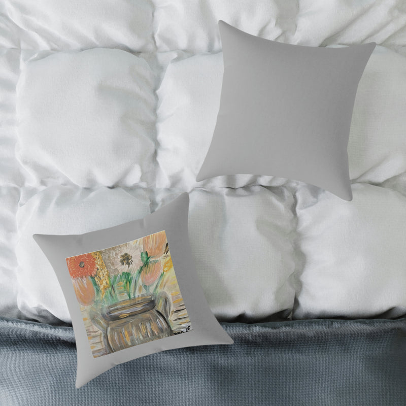 The Greg Light Gray Spun Polyester Pillow