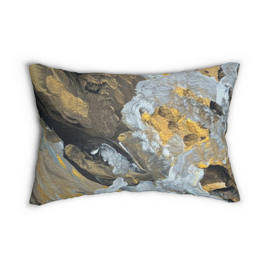 "Strength" Abstract-  Spun Polyester Lumbar Pillow
