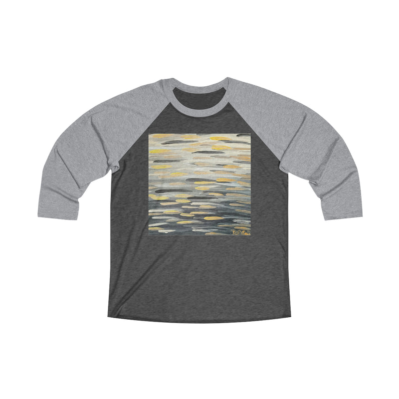 T-shirt raglan unisexe Tri-Blend 3\4 "Zebra Brushstrokes"