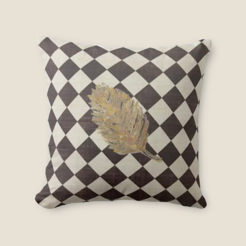 The Golden Leaf  Diamond Throw Pillows