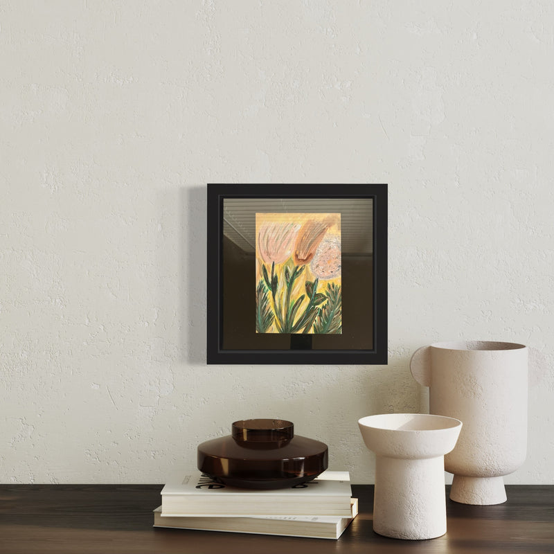 “The Flowers In The Breeze” Framed Satin Poster