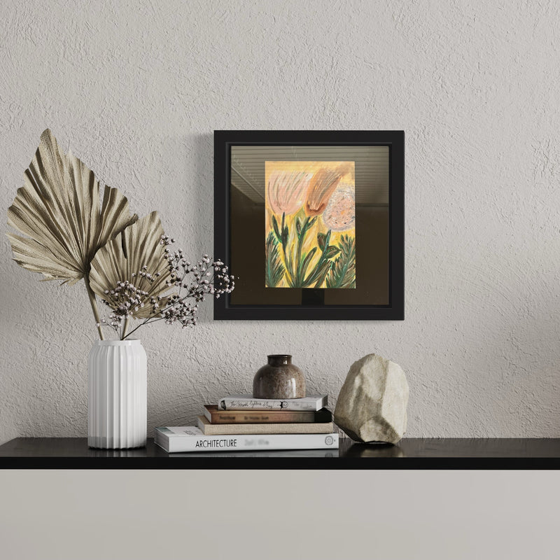 “The Flowers In The Breeze” Framed Satin Poster