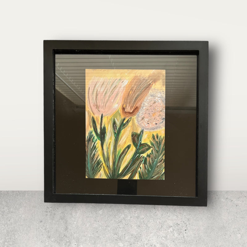 “The Flowers In The Breeze” Framed Satin Poster