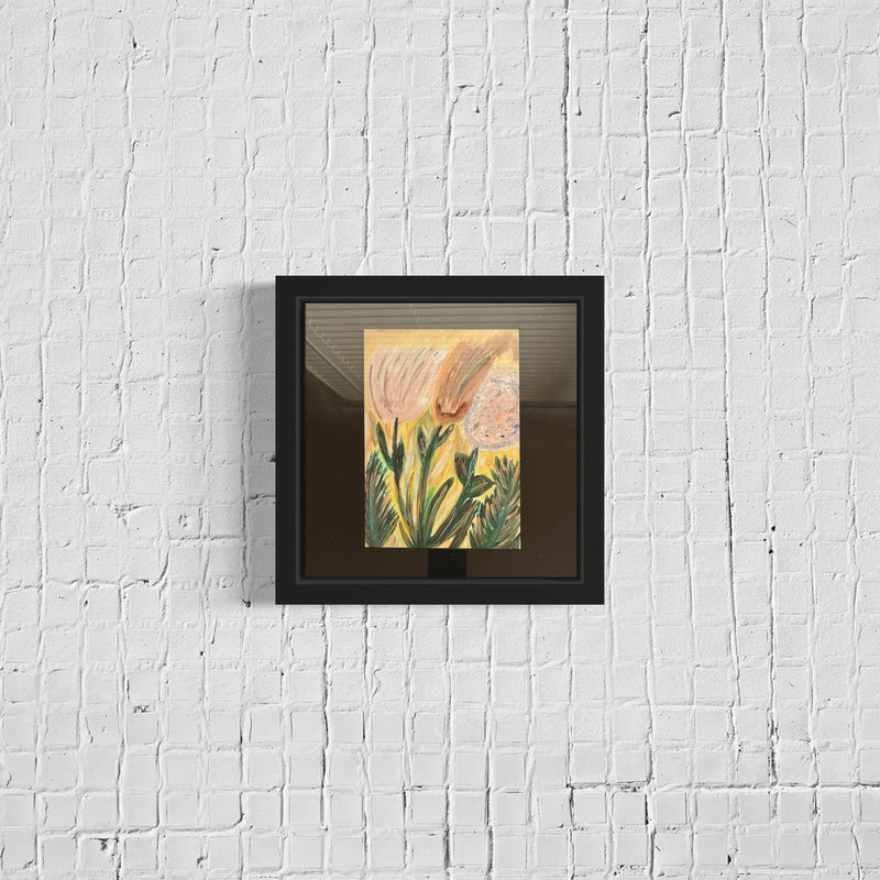 “The Flowers In The Breeze” Framed Satin Poster