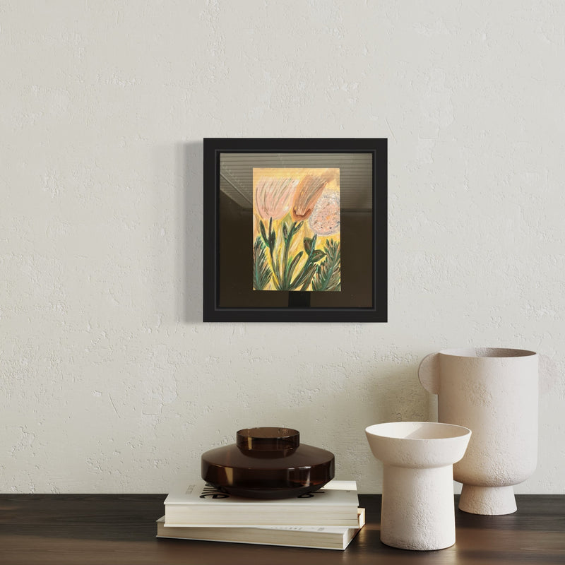 “The Flowers In The Breeze” Framed Satin Poster