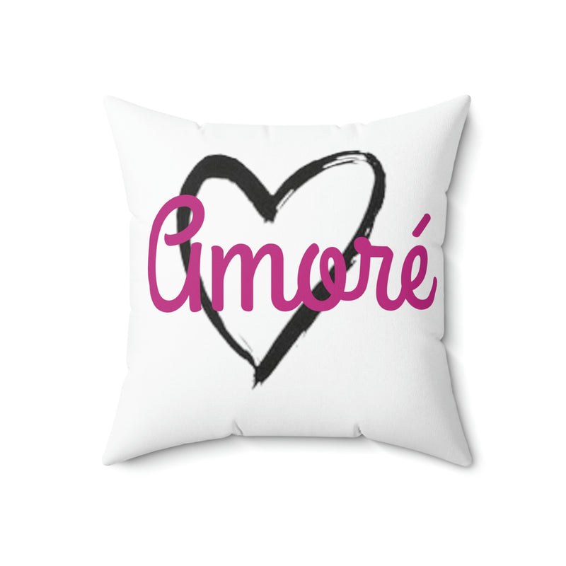 “Amoré Heart” Spun Polyester Square Pillow