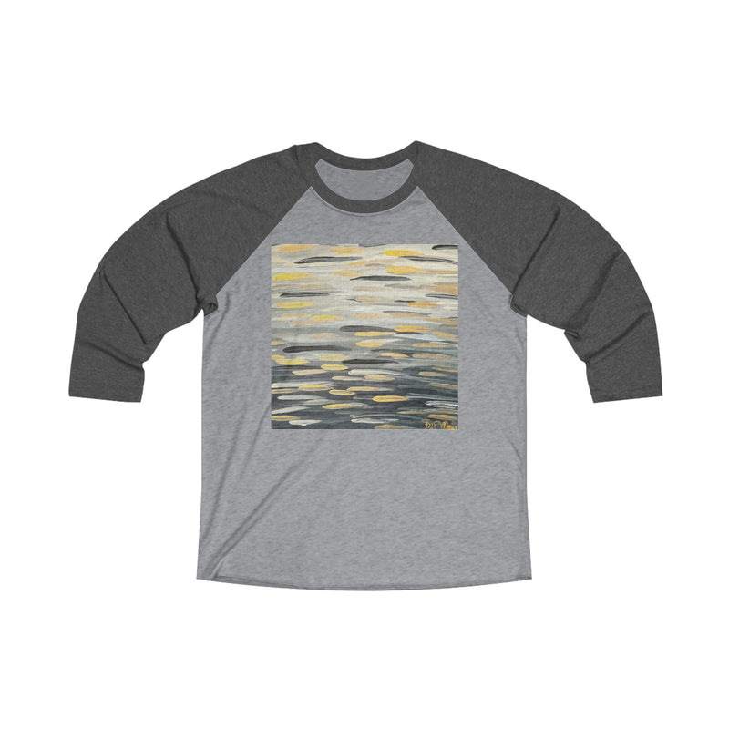 T-shirt raglan unisexe Tri-Blend 3\4 "Zebra Brushstrokes"