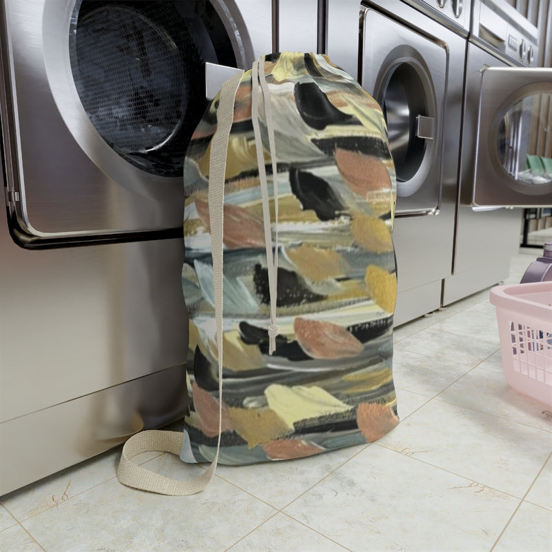 The Rose Gold Brushstrokes Laundry Bag