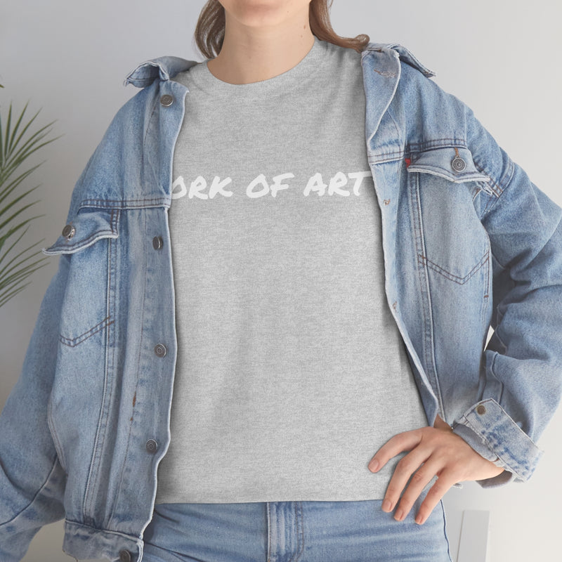 Oeuvre d'art - texte noir - T-shirt unisexe en coton épais 