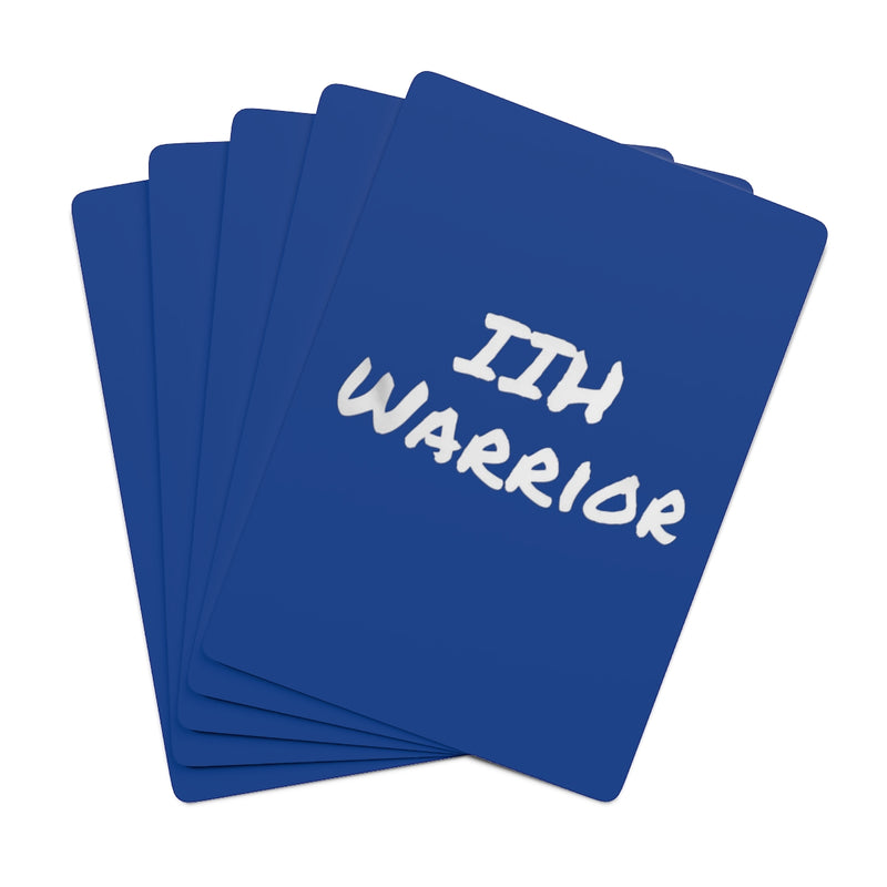 Cartes de poker IIH Warrior bleues et blanches personnalisées