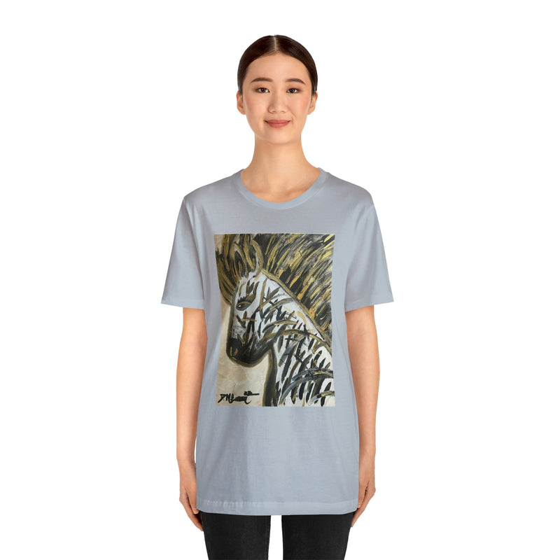 “Invisible No More, The Mighty Zebra” Fine Art by Deanna Caroon  Unisex Jersey Short Sleeve Tee