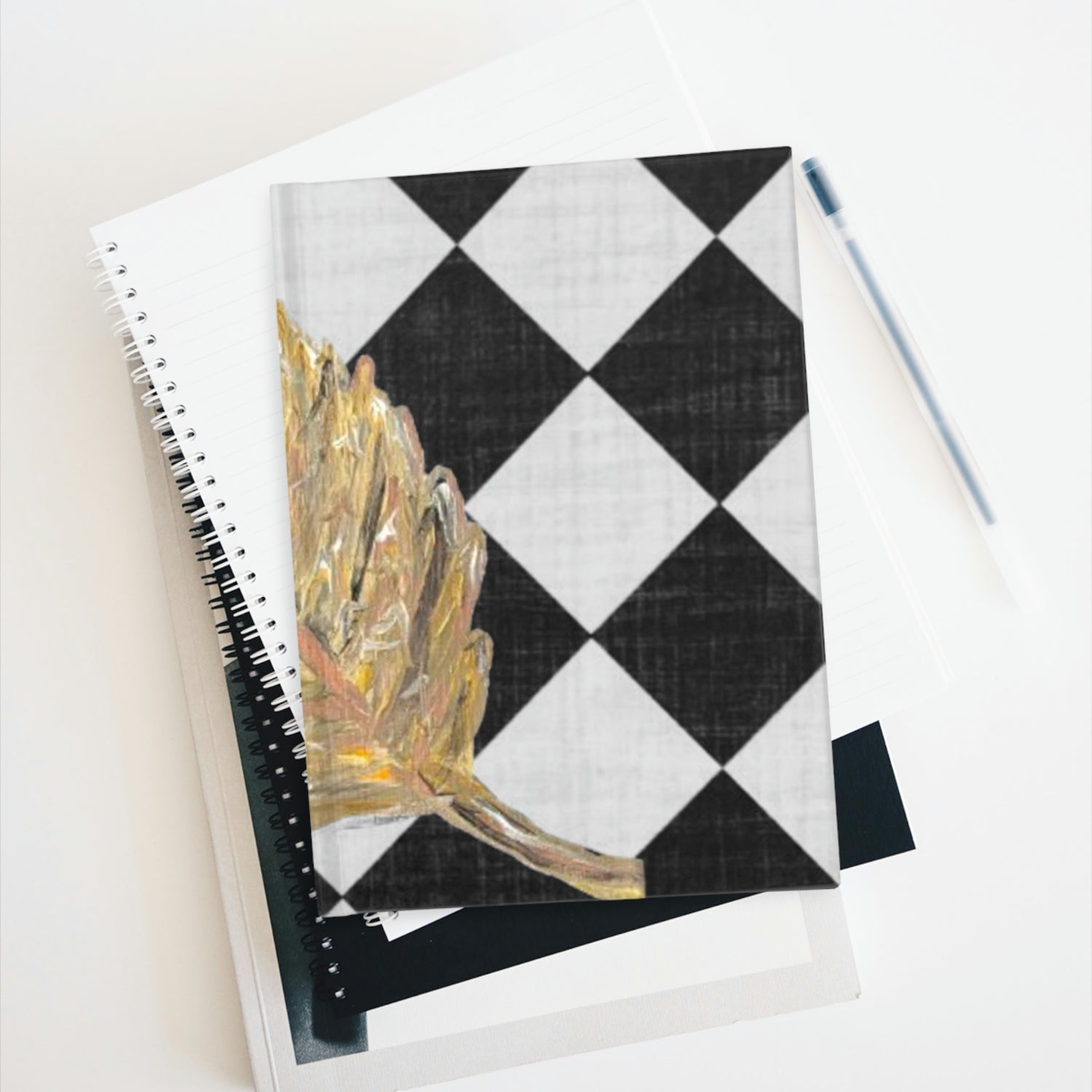 The Golden Leaf Diamond Art by Deanna Caroon Hard Cover Journal - Ruled Line