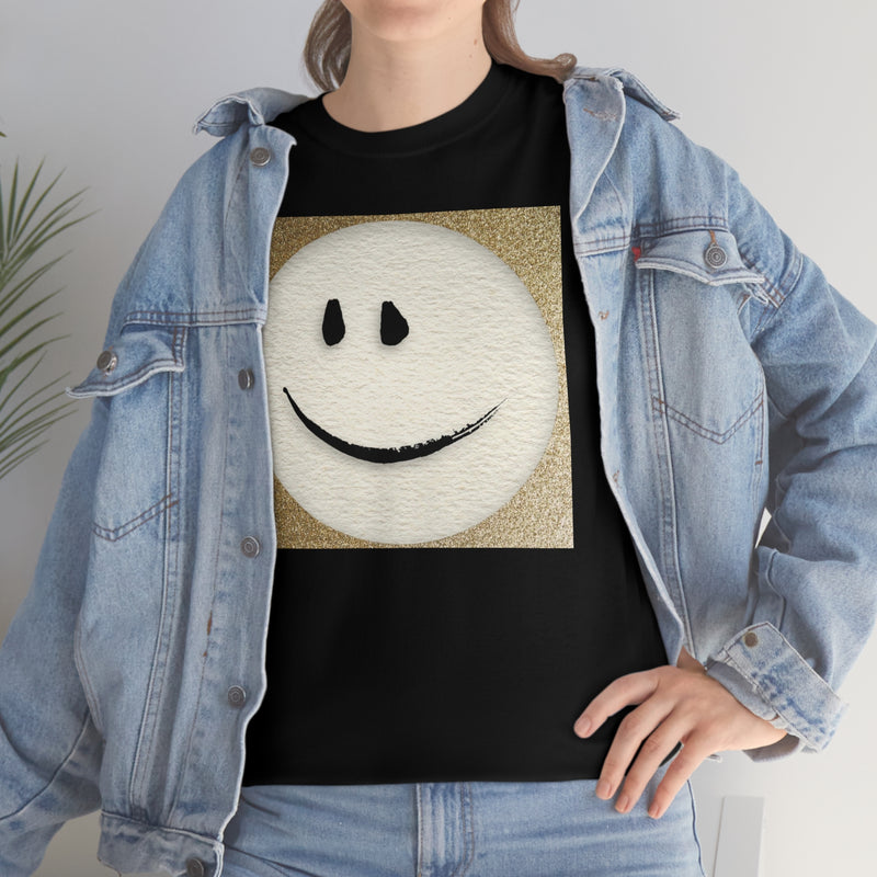 T-shirt unisexe en coton épais "Gold Smiley"