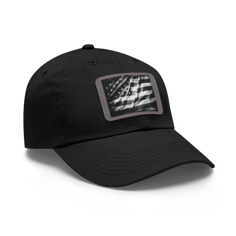 US Flag Dad Hat with Leather Patch