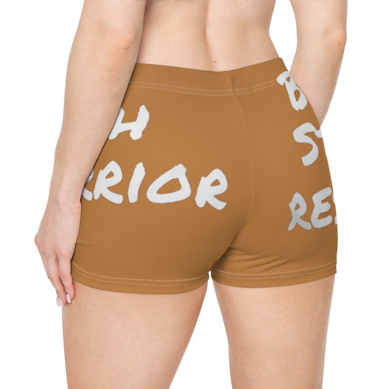 Brave, Strong, Resilient, IIH Warrior- Light Brown Women's Shorts