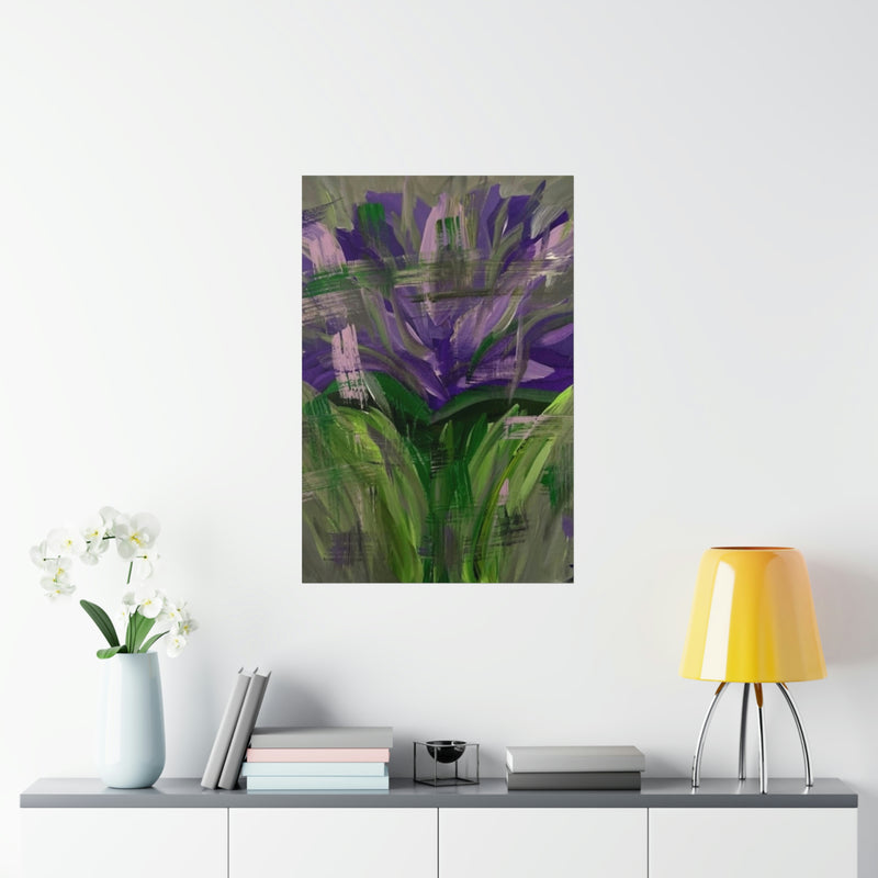 The Amethyst Iris 2 Artwork by Deanna Caroon Premium Matte Vertical Posters