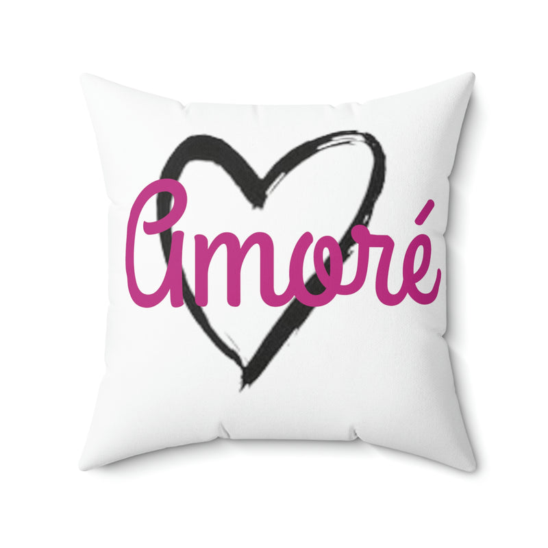 “Amoré Heart” Spun Polyester Square Pillow