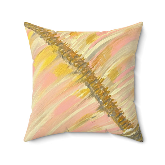 "Disjointed" 2 by Deanna Caroon Spun Polyester Square Pillow