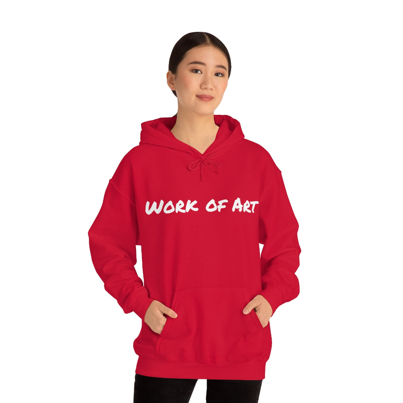 Work of Art - White lettering Unisex Heavy Blend™ Hooded Sweatshirt