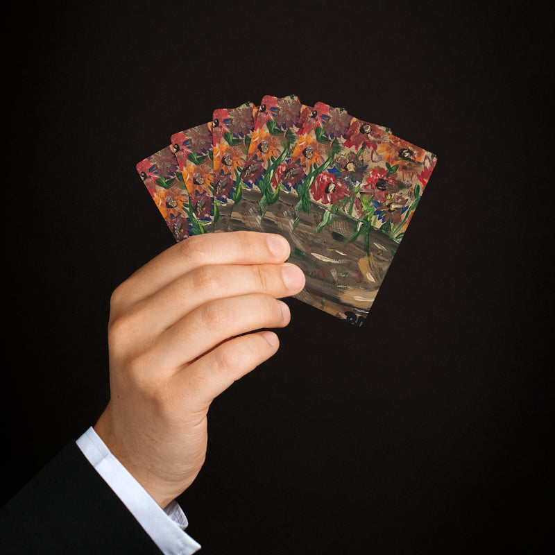 Les cartes de poker personnalisées Happy Flowers