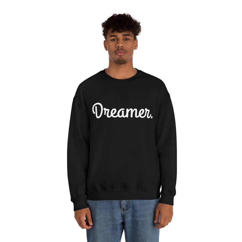 Dreamer. White Lettering Unisex Heavy Blend™ Crewneck Sweatshirt