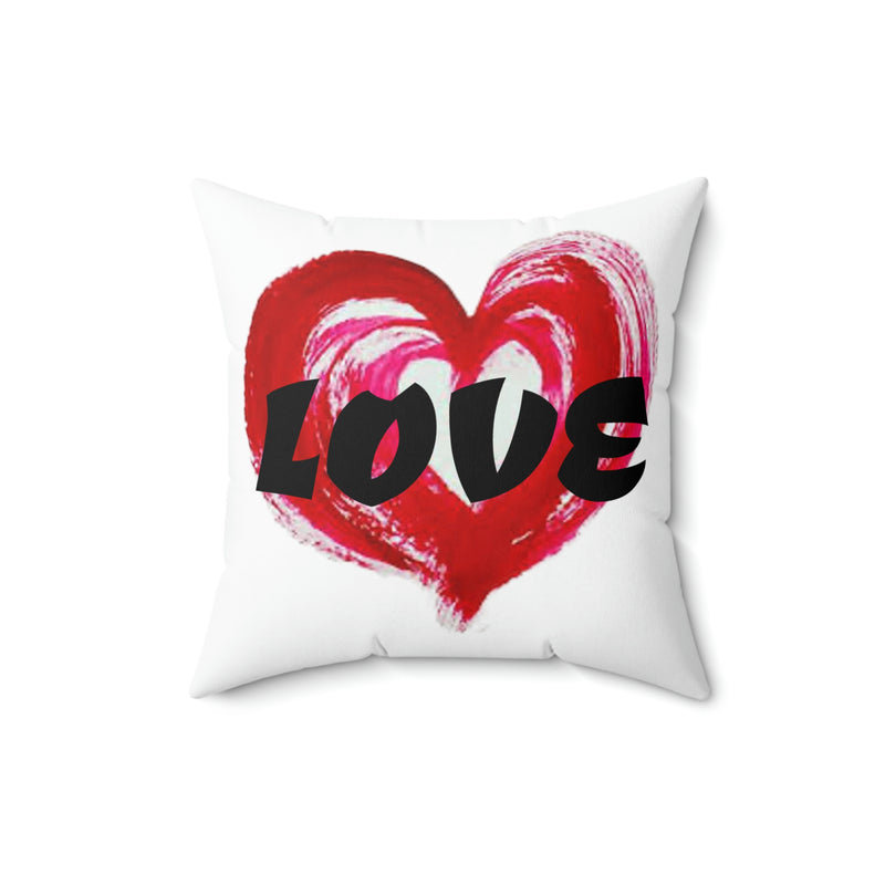 Love 1 Spun Polyester Square Pillow