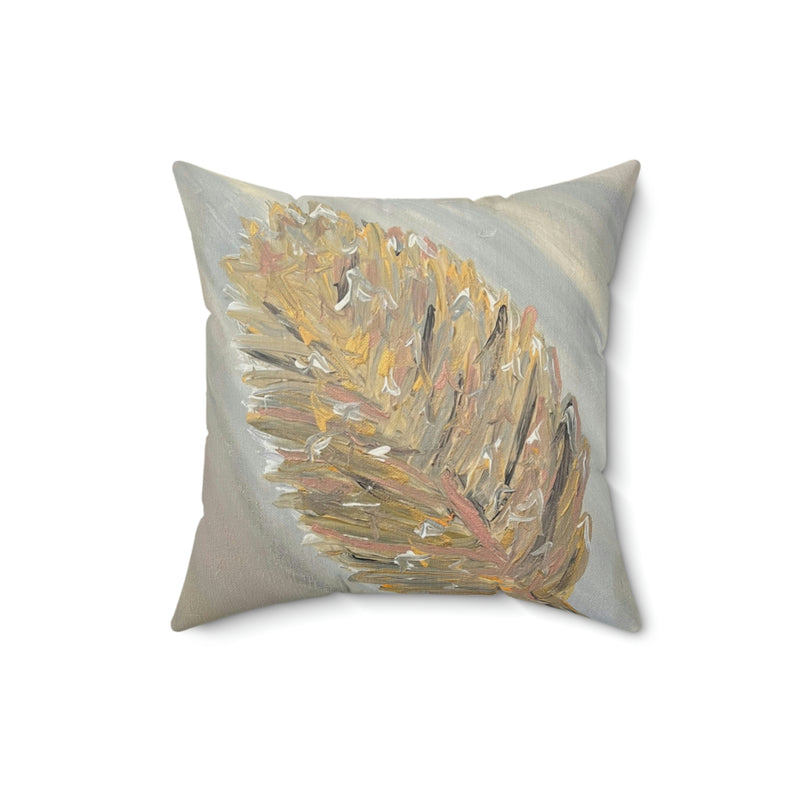 “The Golden Leaf” Faux Suede Square Pillow
