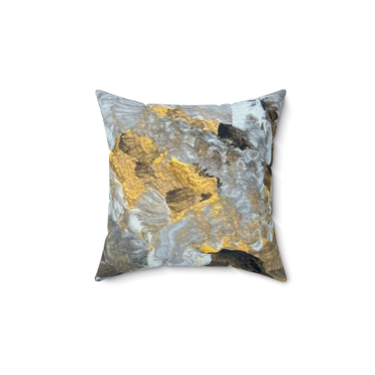 "Strength' Abstract- Faux Suede Square Pillow