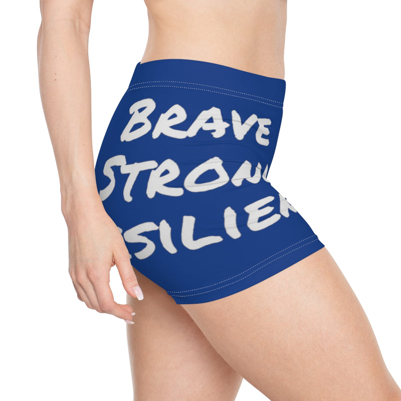 Brave, Strong, Resilient, IIH, Warrior - Bleu - Short pour femme